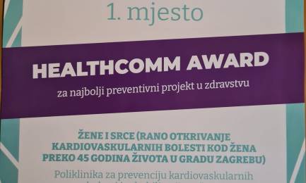 HEALTHCOMM AWARD za najbolji preventivni projekt u zdravstvu
